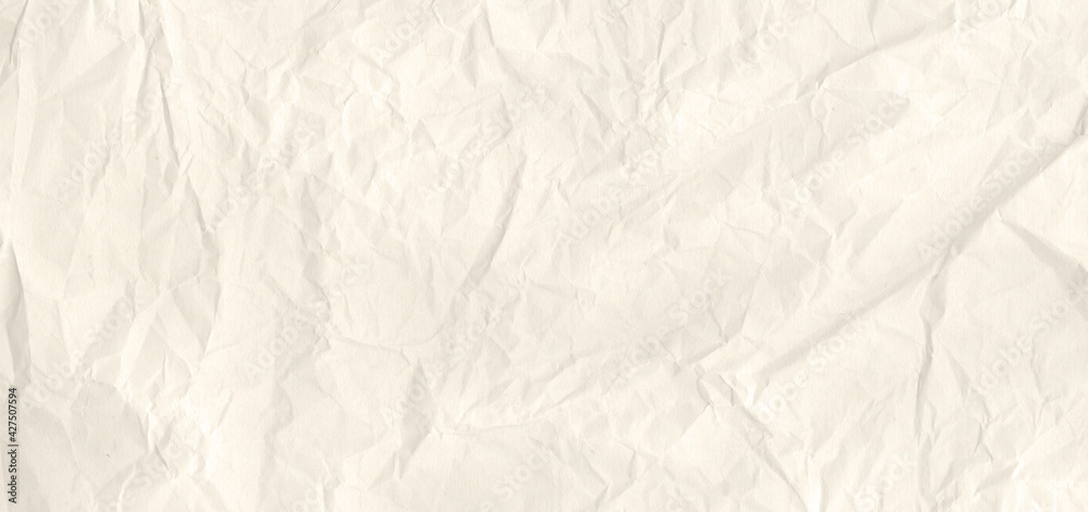 Fototapeta premium Old crumpled paper texture background. Horizontal banner
