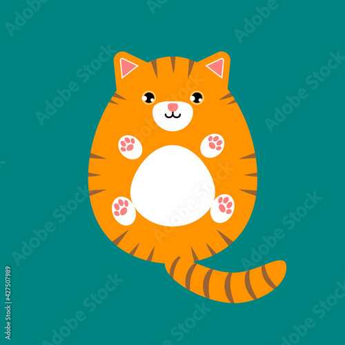 simple cute cartoon cat. simple shapes. vector illustration