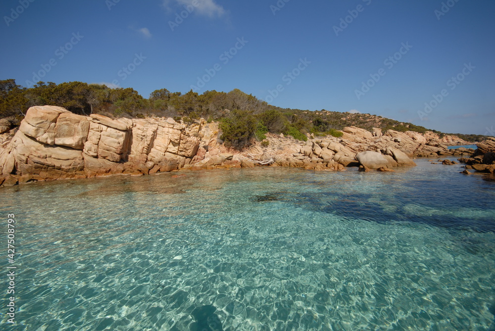 Parco Nazionale Arcipelago di La Maddalena. Paesaggio marino, isola Spargi, Cala Connari