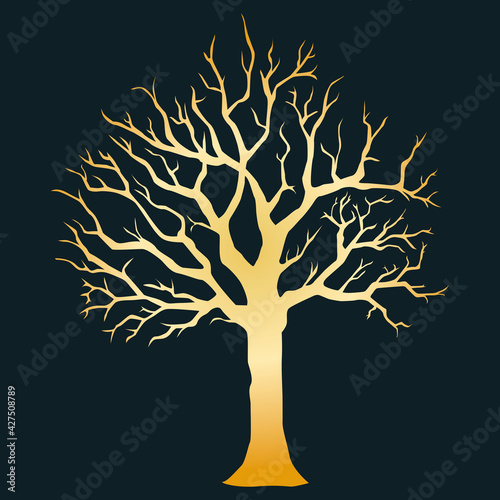 silhouette tree vector illustration art