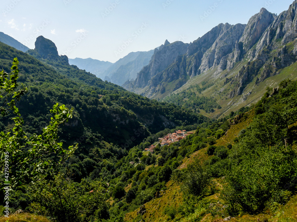 Town of Tielve, famous for its production of Cabrales cheese. Picos de Europa National Park (Asturias/ Spain)