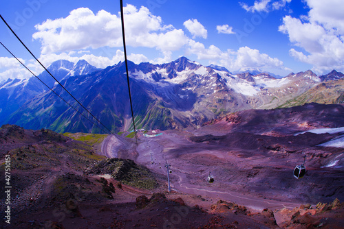 Cable car to Mount Elbrus in the Baksan Gorge