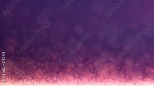 Rose Pink Elegant abstract floating particles upstream on Purple gradient background. Festive 3D illustration template backplate for ethereal design or creative event art. Magic luxury glamour dust. photo