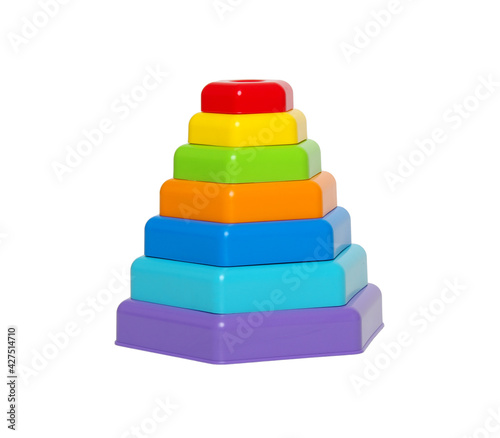  Toy pyramid isolated on white