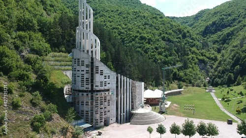 Podmilacje, Bosnia and Herzegovina - July 17, 2019. Area of Church St. John, pilgrimage place photo