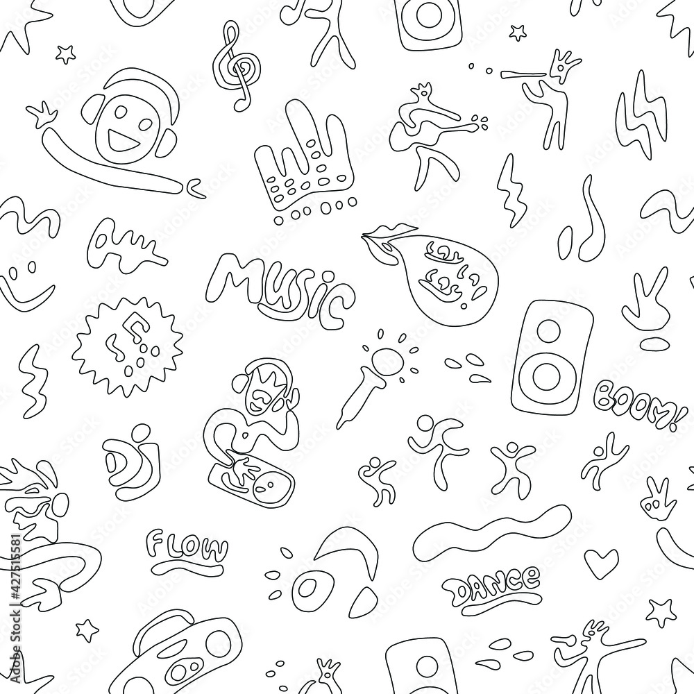  music party - seamless vector background 