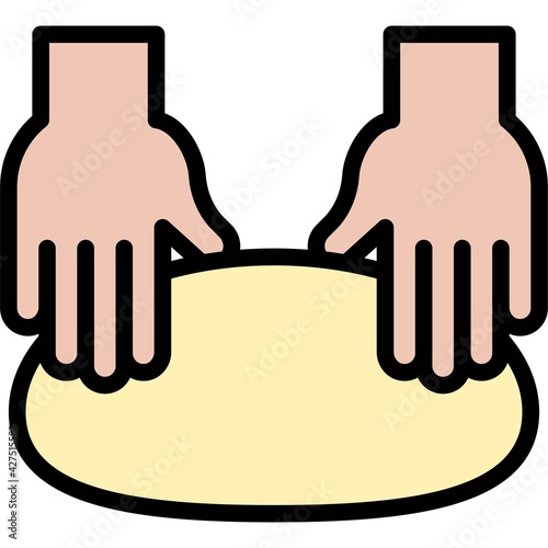 Kneading icon, Bakery and baking related vector