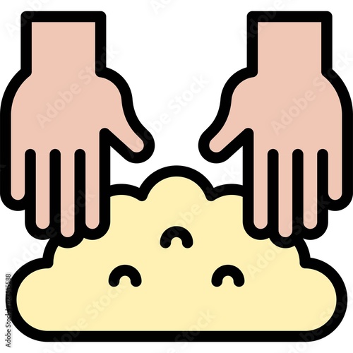 Kneading icon, Bakery and baking related vector