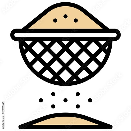 Sieving icon, Bakery and baking related vector