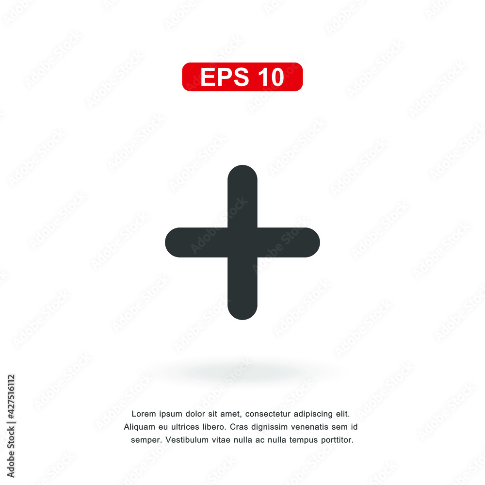 Obraz premium web icon plus sign isolated on white background. Simple vector illustration.