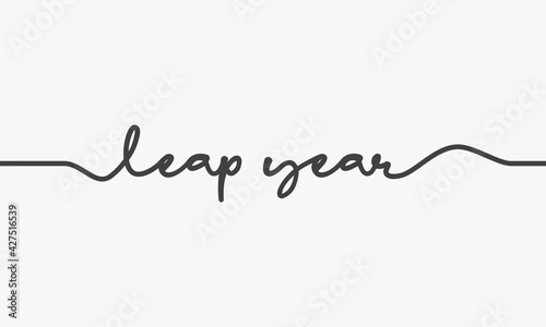 leap year text handwritten design vector.