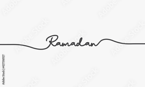 ramadan handwritten text design vector.