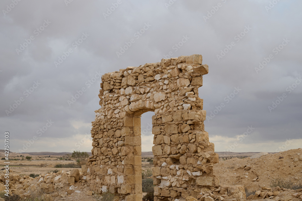 The ruins of a Turkish railway station in the Negev desert in Israel built more than a hundred years ago by the Turks