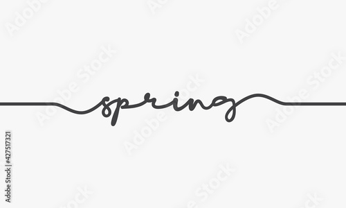 spring handwriting word design vector on white background.