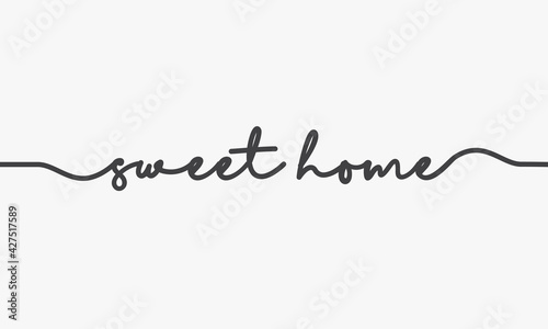 sweet home script text design vector.