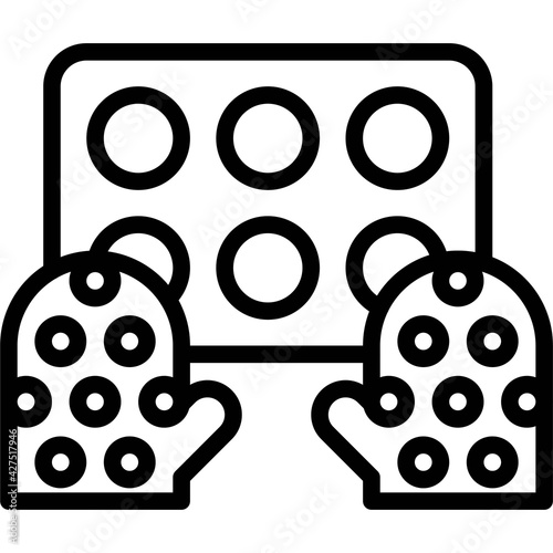 Oven glove icon, Bakery and baking related vector