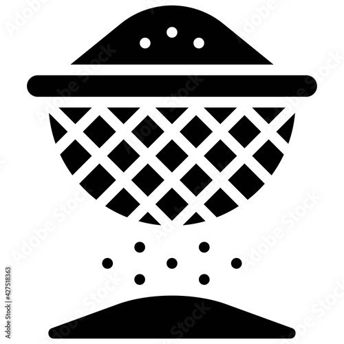 Sieving icon, Bakery and baking related vector
