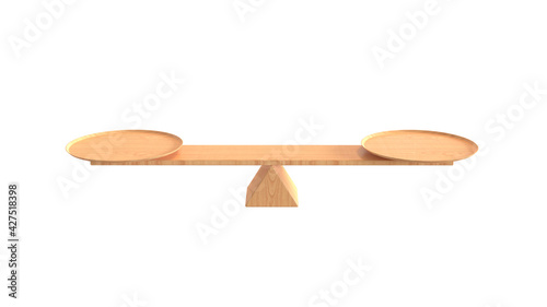 Balance Concept. Wooden Board Plank Balancing
