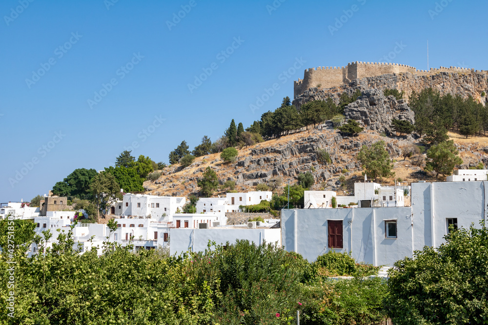 Fototapeta premium Acropolis of Lindos in Rhodes, Greece
