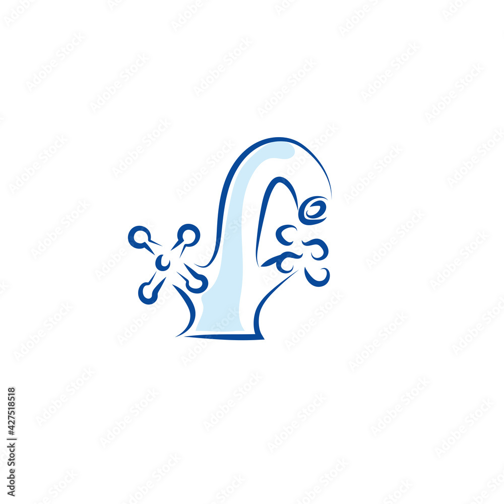 Water tap. Plumbing logo design idea. Water tap. Plumbing logo design idea.