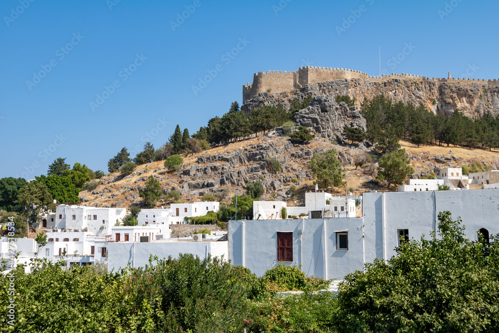 Fototapeta premium Acropolis of Lindos in Rhodes, Greece