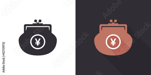 Yen wallet icon. Purse icon. Wallet icon design template. Vector illustration