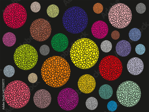 vector abstract background with balls of different colors photo