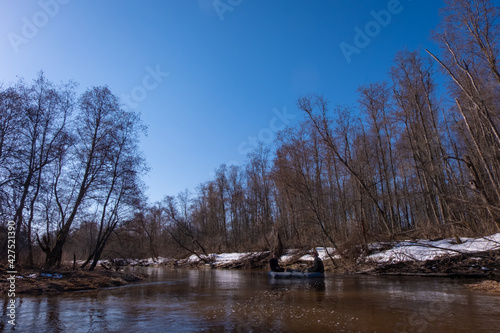 Karelian fishing on boat