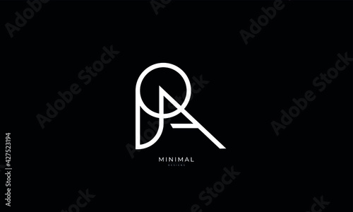 Alphabet letter icon logo PA