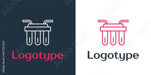 Logotype line Water filter icon isolated on white background. System for filtration of water. Reverse osmosis system. Logo design template element. Vector