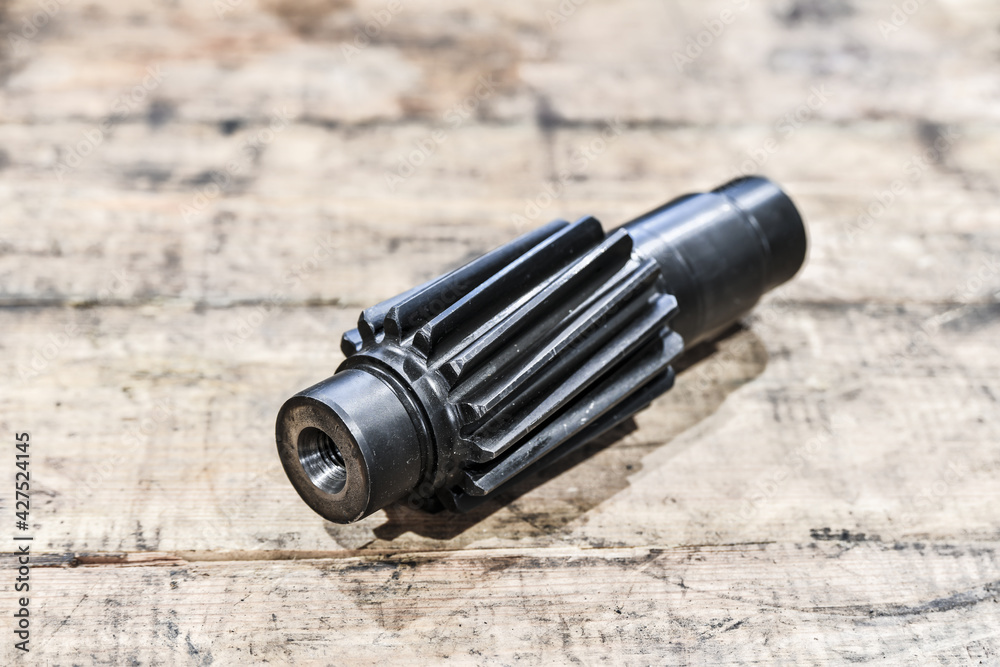 Bevel gear shaft after heat treatment. Bevel gear shaft after heat treatment.