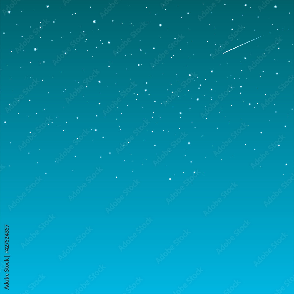 Beautiful landscape of the night starry sky with a meteorite. Background on the theme of galaxy and astronomy. Vector illustration Beautiful landscape of the night starry sky with a meteorite. Background on the theme of galaxy and astronomy. Vector illustration