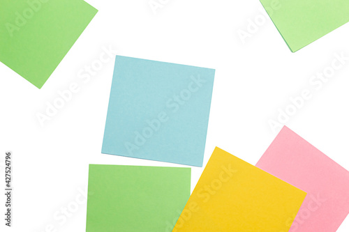 Blank colorful stickers for notes. Mockup for notes.