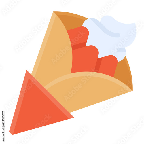 Crepe icon, Bakery and baking related vector