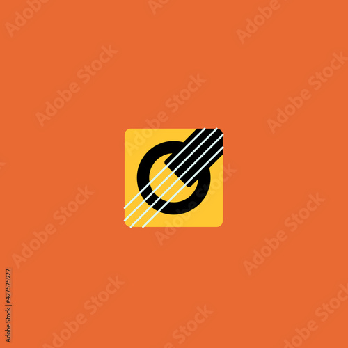 template logo acoustic gitar