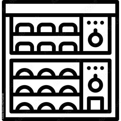 Industrial oven icon, Bakery and baking related vector