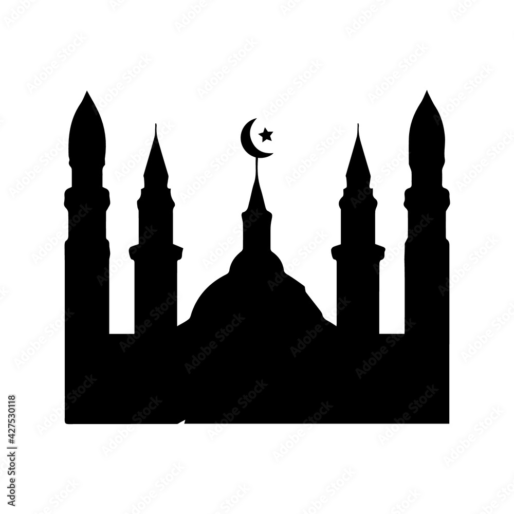 Ramadan holiday mosque vector icons