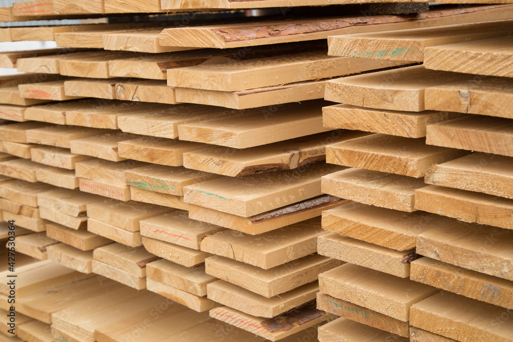 Edged boards.Building material.The material is made of wood. Edged boards.Building material.The material is made of wood.