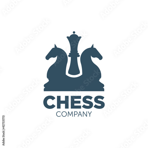 chess logo design with geometry