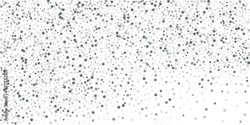 Silver confetti point on a white background.   Illustration of a drop of shiny particles. Decorative element. Element of design. Vector illustration  EPS 10.