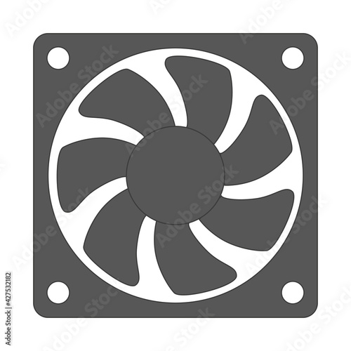 Cooler with seven blades. Vector.