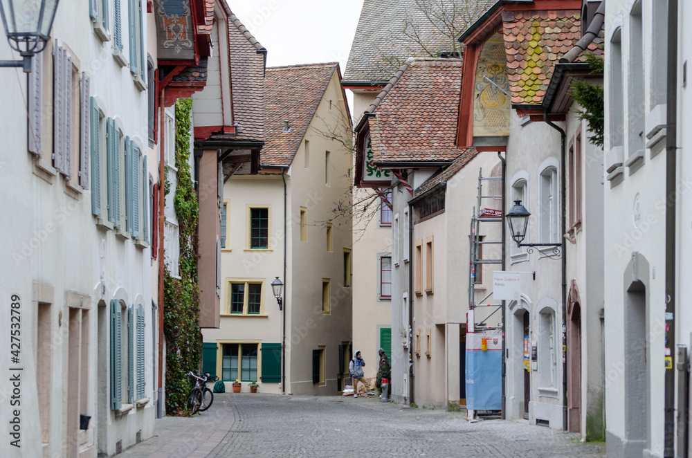 Fototapeta premium Golattenmattgasse, Altstadt, Aarau, Schweiz