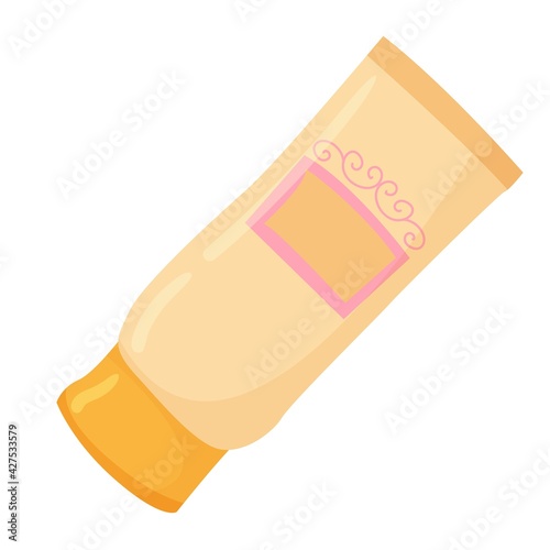 Hand cream. Skin cosmetics. Manicure tools drawn in cartoon style. Vector illustration isolated on white background.