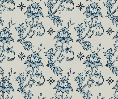 Vector ornamental hand drawing decorative baroque background. Ethnic seamless pattern ornament. Vector pattern.