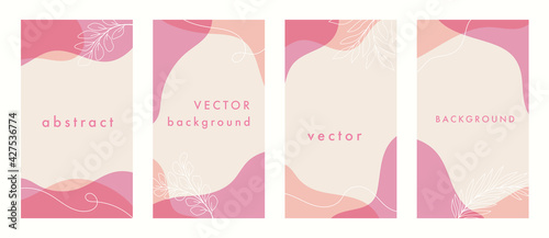 Set of abstract fluid graphic background. Modern geometric liquid design template. Vector illustration.