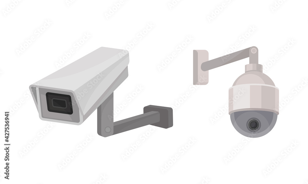Wireless Security Camera or Closed-circuit Television for Monitoring and Surveillance Vector Set Wireless Security Camera or Closed-circuit Television for Monitoring and Surveillance Vector Set