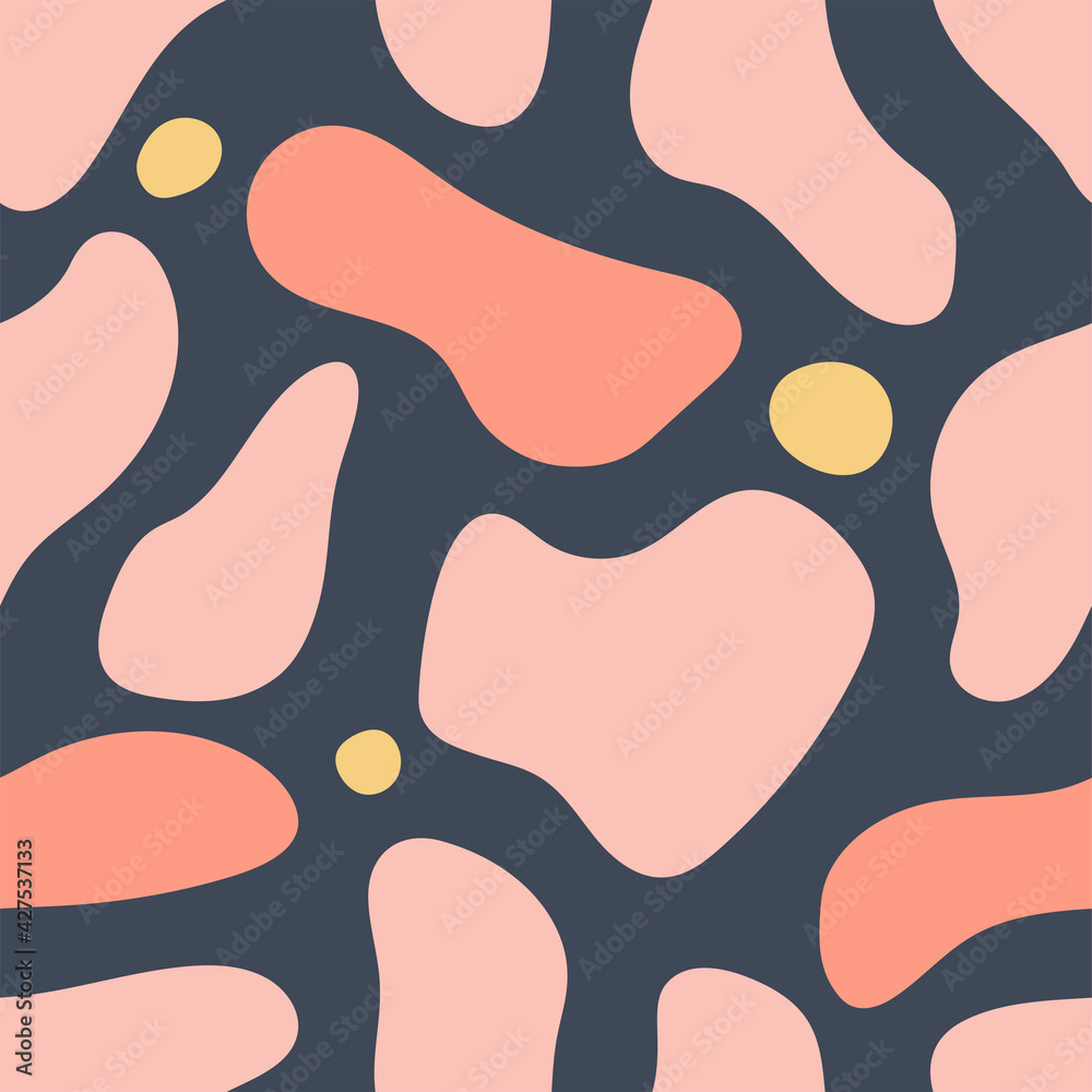 Abstract liquid design seamless pattern. Modern fluid geometric background. Vector illustration template.