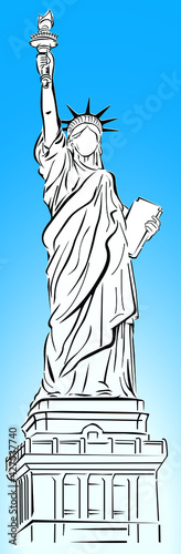 Statue of Liberty USA - hand drawing illustration  conceptual art FREEDOM