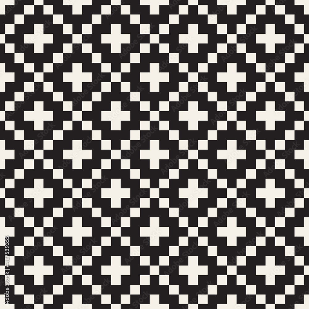 Fototapeta premium Vector seamless geometric pattern. Simple abstract lines lattice. Repeating elements stylish background