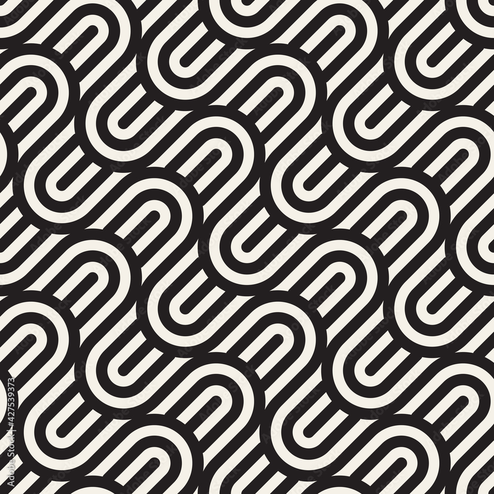 Vector seamless lines mosaic pattern. Modern stylish abstract texture. Repeating geometric tiles